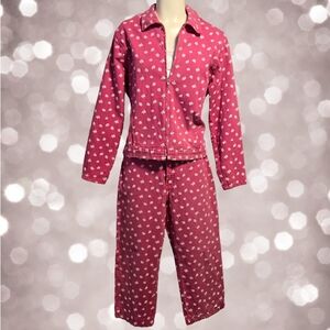 Vintage French Dressing Denim 2 Piece Pant‎ Set - Size 8